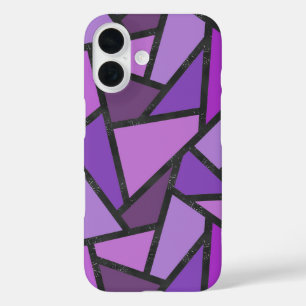 Paarse tinten gebrandschilderd glas patroon  iPhone 16 hoesje