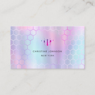 paarse tinten honingraathexagons voor de logo van visitekaartje