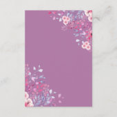 Paarse tinten land wilde bloemen bloemenbruiloft informatiekaartje (Achterkant)