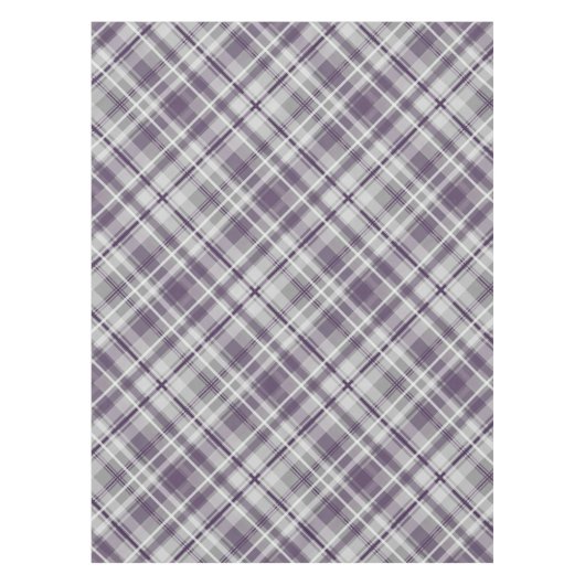 paarse tinten op grijs diagonaal plaid tafelkleed (Voorkant)