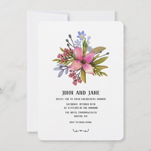 Paarse tinten Waterverf uitnodiging (Voorkant)