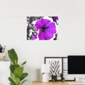 Paarse tintzwarte en witte holte poster (Thuiskantoor)