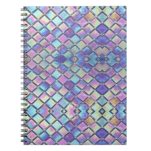 Paarse Titanium Spiegel Crosshatch Modern Notitieboek (Voorkant)