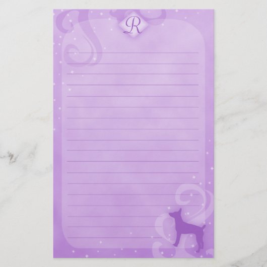 Paarse toeristentationery briefpapier (Voorkant)