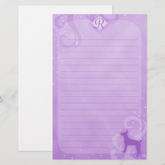 Paarse toeristentationery briefpapier (Voorkant / Achterkant)