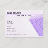 Paarse toetsenbord informatietechnologie visitekaartje (Voorkant)