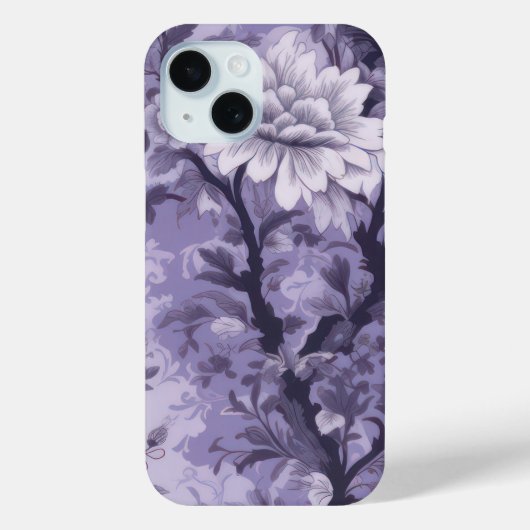 Paarse Toile de Fleur Case-Mate iPhone Case (Achterkant)