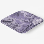 Paarse Toile de Fleur Papieren Bordje (Gebogen)
