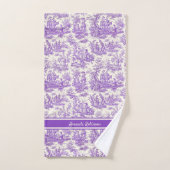 paarse Toile de Jouy afgedrukt Bad Handdoek (Handdoek)