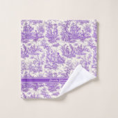  paarse Toile de Jouy afgedrukt Bad Handdoek (Wasdoekje)
