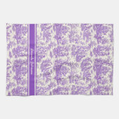 paarse Toile de Jouy afgedrukt Theedoek (Horizontaal)