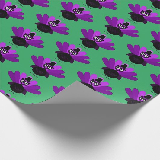 Paarse Tom Turkije Cadeaupapier (Hoek)