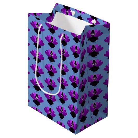 Paarse Tom Turkije Medium Cadeauzakje (Voorkant Gekanteld)