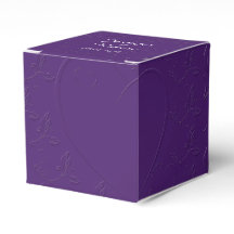 Paarse Tone op Tone Heart Wedding Favor Box