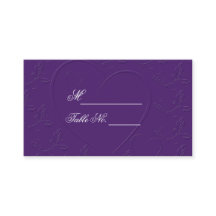 Paarse Tone op Tone Linked Hearts Place Card