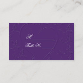 Paarse Tone op Tone Linked Hearts Place Card Plaatskaartje
