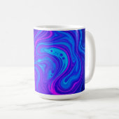 Paarse Tone Wavy Psychedelic Design Koffiemok (Voorkant rechts)