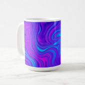 Paarse Tone Wavy Psychedelic Design Koffiemok (Voorkant links)