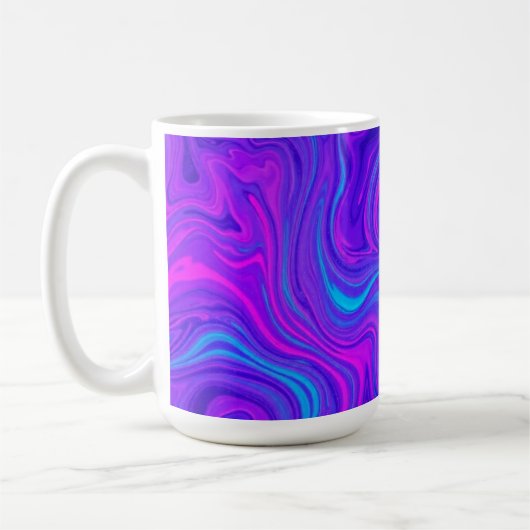 Paarse Tone Wavy Psychedelic Design Koffiemok (Links)
