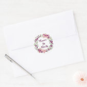  Paarse Toned Floral Wreath Marketing Ronde Sticker (Envelop)