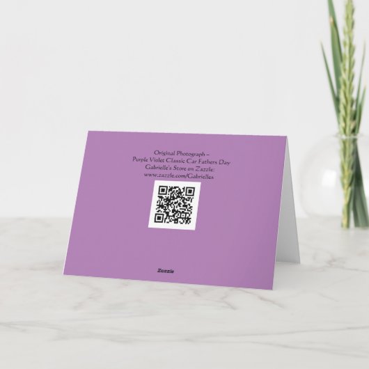 Paarse Tonen  klassieke autovaders Dag Kaart (Achterkant)
