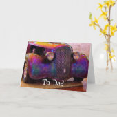 Paarse Tonen  klassieke autovaders Dag Kaart (Gele Bloem)