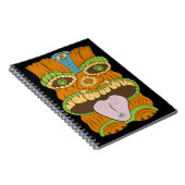 Paarse Tong Tiki standbeeld in psychedelische stem Notitieboek (Rechterzijde)