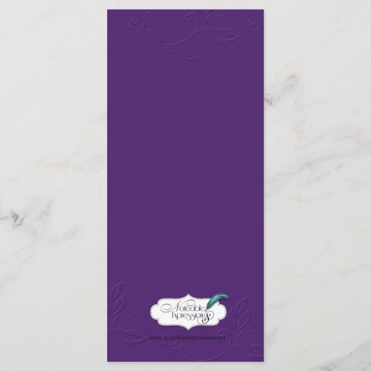 Paarse Toon op Tone Linked Hearts Menu (Achterkant)