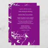 Paarse Tortelduifjes bruiloft Gepersonaliseerd Kaart (Voorkant / Achterkant)