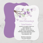 Paarse Tortelduifjes zwendelen met hand getekende  Kaart (Voorkant / Achterkant)