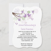 Paarse Tortelduifjes zwendelen met hand getekende  Kaart (Voorkant)