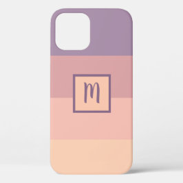 Paarse tot gele kleurenpalet Monogram Case-Mate iPhone Case