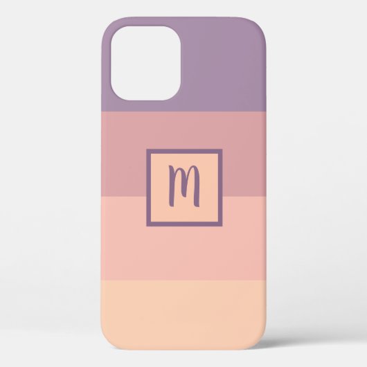 Paarse tot gele kleurenpalet Monogram Case-Mate iPhone Case (Achterkant)