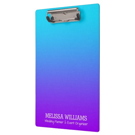Paarse tot turquoise blauw verloop klembord (Links)