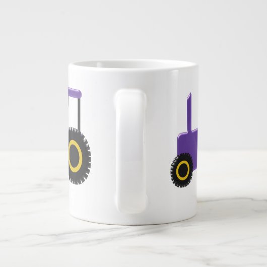 Paarse tractor grote koffiekop (Achterkant)