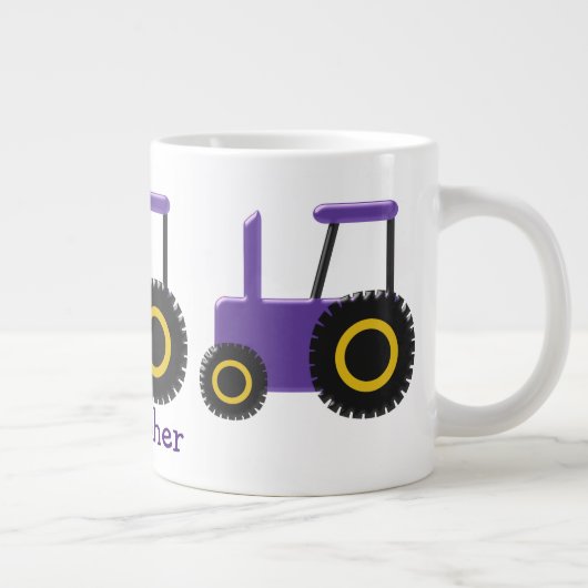 Paarse tractor grote koffiekop (Rechts)