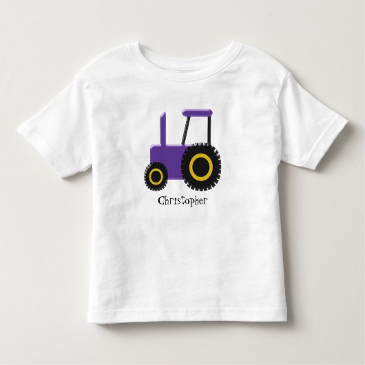 Paarse tractor kinder shirts (Voorkant)