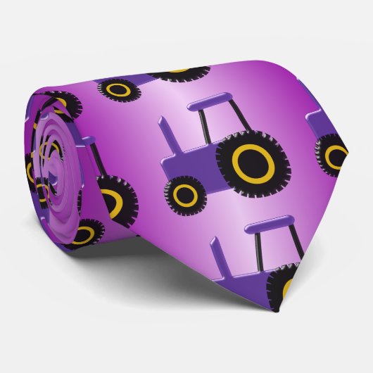 Paarse tractor stropdas (Opgerold)