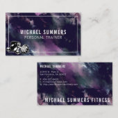 Paarse trainer Gym Coach Wecht Dumbbell Visitekaartje (Voorkant / Achterkant)
