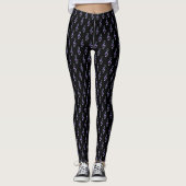 Paarse Treble Clef Leggings (Voorkant)