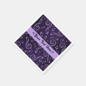 Paarse Treble Clefs Stylish personalize Napkins Servetten (Hoek)