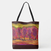 Paarse Trees Fine Art Fabric Bag Tote Bag (Achterkant)