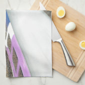 Paarse trein, spoorbaan, tunnel, reizen theedoek (Quarter Fold)