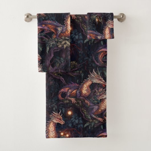 Paarse trekkers in bomen bad handdoek (Insitu)