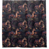 Paarse trekkers in bomen douchegordijn (Voorkant)