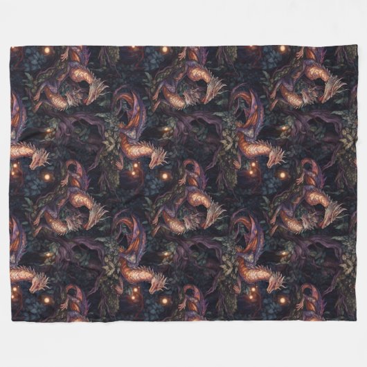 Paarse trekkers in bomen fleece deken (Voorkant (Horizontaal))