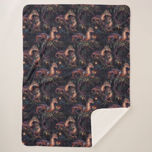 Paarse trekkers in bomen sherpa deken (Voorkant)