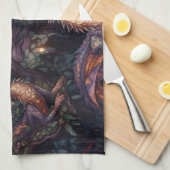 Paarse trekkers in bomen theedoek (Quarter Fold)