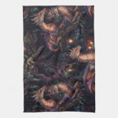 Paarse trekkers in bomen theedoek (Verticaal)