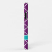 Paarse Trellis Pattern Turquoise Name Case-Mate iPhone Case (Achterkant/rechts)